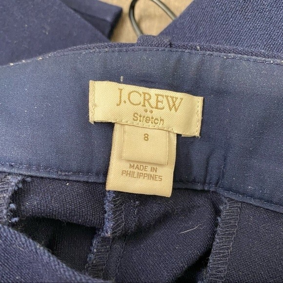 J. Crew Winnie Pants Navy Blue Stretch Cotton Trousers Office Work Women's 8 - Picture 8 of 10